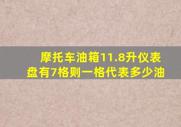 摩托车油箱11.8升仪表盘有7格则一格代表多少油