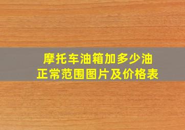 摩托车油箱加多少油正常范围图片及价格表