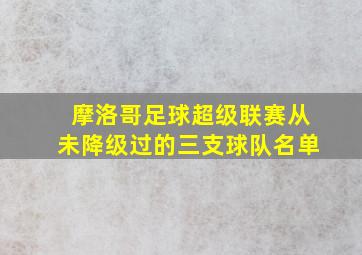 摩洛哥足球超级联赛从未降级过的三支球队名单