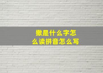 撒是什么字怎么读拼音怎么写