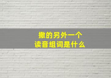 撒的另外一个读音组词是什么