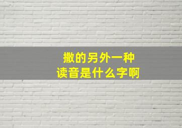 撒的另外一种读音是什么字啊