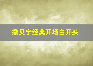 撒贝宁经典开场白开头