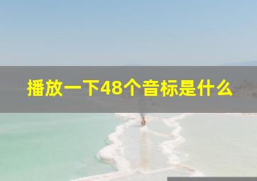 播放一下48个音标是什么