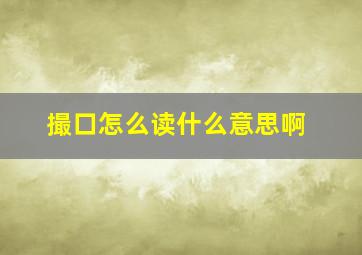 撮口怎么读什么意思啊