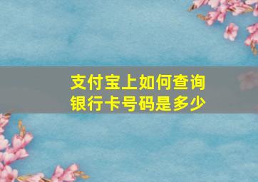 支付宝上如何查询银行卡号码是多少