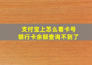 支付宝上怎么看卡号银行卡余额查询不到了