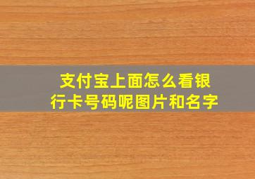 支付宝上面怎么看银行卡号码呢图片和名字