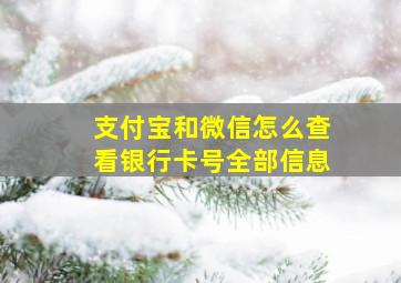 支付宝和微信怎么查看银行卡号全部信息