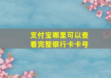 支付宝哪里可以查看完整银行卡卡号