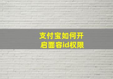 支付宝如何开启面容id权限