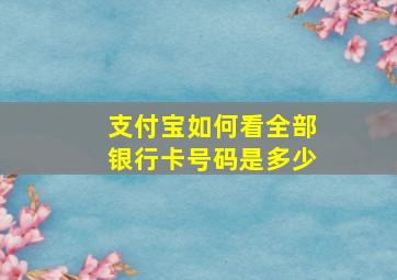 支付宝如何看全部银行卡号码是多少