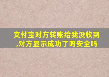 支付宝对方转账给我没收到,对方显示成功了吗安全吗