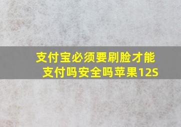 支付宝必须要刷脸才能支付吗安全吗苹果12S