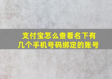 支付宝怎么查看名下有几个手机号码绑定的账号