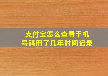 支付宝怎么查看手机号码用了几年时间记录