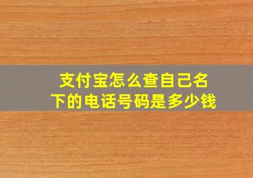 支付宝怎么查自己名下的电话号码是多少钱