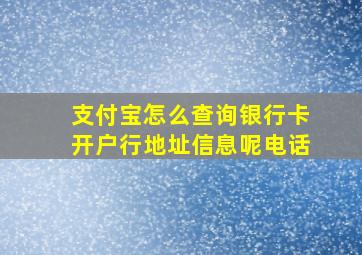 支付宝怎么查询银行卡开户行地址信息呢电话