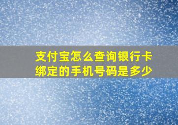 支付宝怎么查询银行卡绑定的手机号码是多少