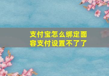 支付宝怎么绑定面容支付设置不了了