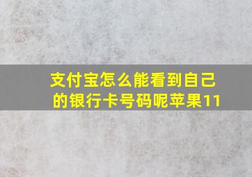 支付宝怎么能看到自己的银行卡号码呢苹果11