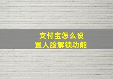 支付宝怎么设置人脸解锁功能