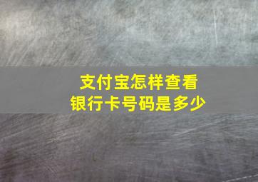 支付宝怎样查看银行卡号码是多少