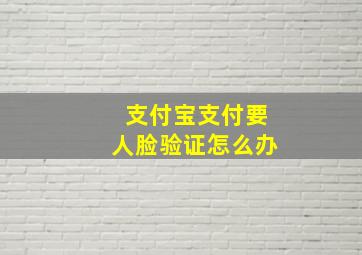 支付宝支付要人脸验证怎么办