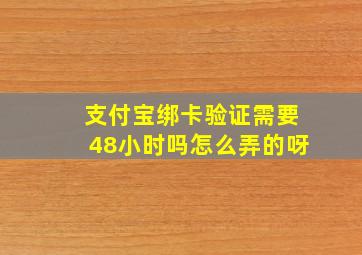 支付宝绑卡验证需要48小时吗怎么弄的呀