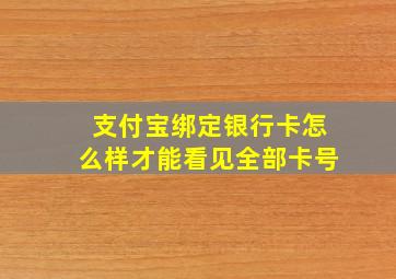 支付宝绑定银行卡怎么样才能看见全部卡号