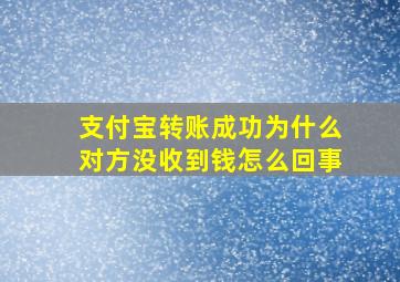 支付宝转账成功为什么对方没收到钱怎么回事