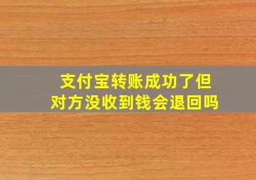 支付宝转账成功了但对方没收到钱会退回吗