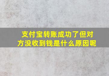 支付宝转账成功了但对方没收到钱是什么原因呢