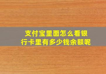 支付宝里面怎么看银行卡里有多少钱余额呢