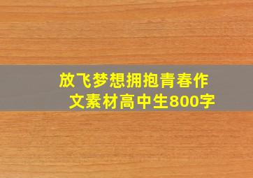 放飞梦想拥抱青春作文素材高中生800字