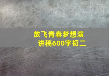 放飞青春梦想演讲稿600字初二