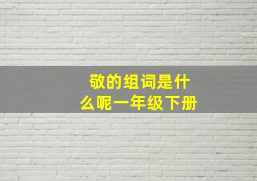 敬的组词是什么呢一年级下册