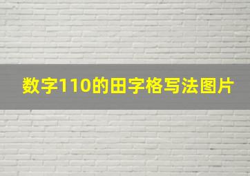 数字110的田字格写法图片