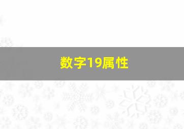 数字19属性