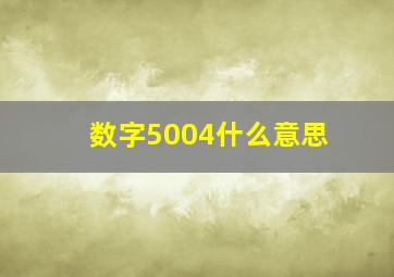 数字5004什么意思