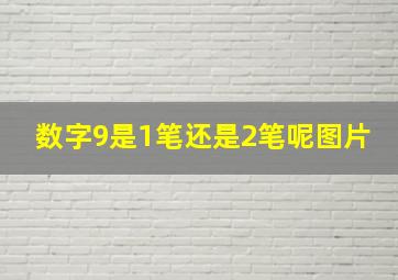 数字9是1笔还是2笔呢图片