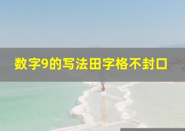 数字9的写法田字格不封口