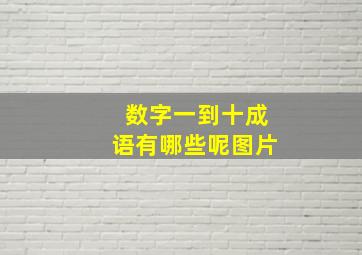 数字一到十成语有哪些呢图片