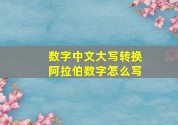 数字中文大写转换阿拉伯数字怎么写