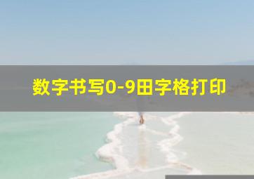 数字书写0-9田字格打印