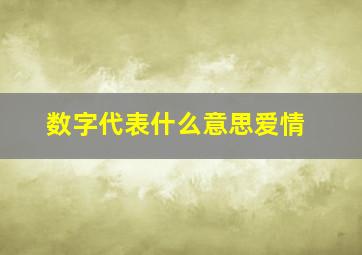 数字代表什么意思爱情