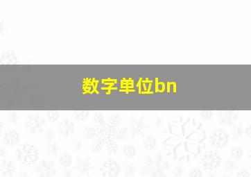 数字单位bn