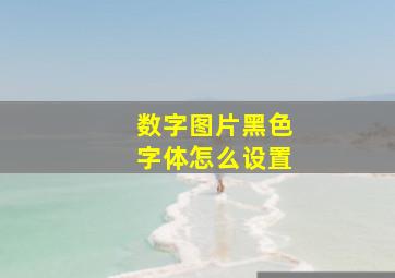 数字图片黑色字体怎么设置