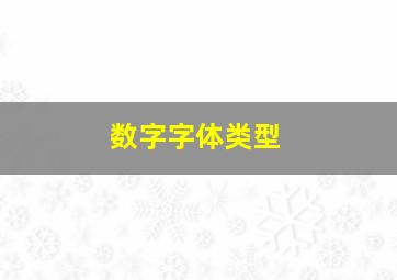 数字字体类型