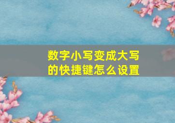 数字小写变成大写的快捷键怎么设置